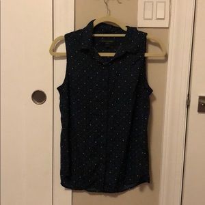 Polkadot banana republic button down tank top